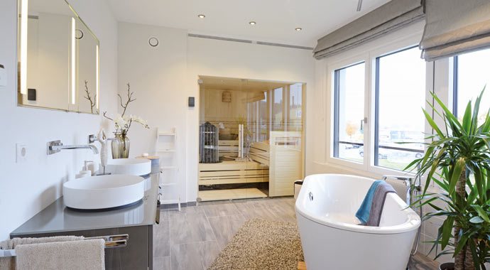 Badezimmer Musterhaus Günzburg von WeberHaus