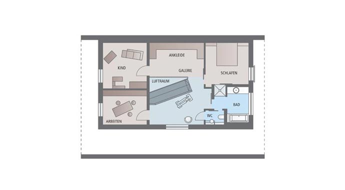 SchwörerHaus Musterhaus Plan E 15-140.1 Grundriss Dachgeschoss