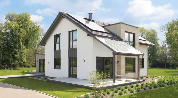 Außenansicht Fertighaus Günzburg von Hanse-Haus Außenansicht Fertighaus Günzburg von Hanse-Haus