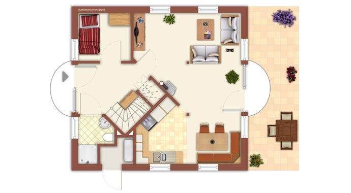 Deutsche Landhaus Klassiker Haus Melle Grundriss Erdgeschoss