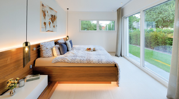 Schlafzimmer Musterhaus Vita von Fertighaus Weiss