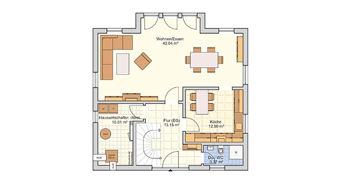 Grundriss Erdgeschoss Musterhaus Neunkhausen von Fingerhut Haus