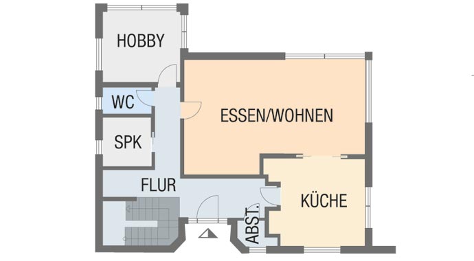 Grundriss Erdgeschoss Kundenhaus Grünwald von Sonnleitner