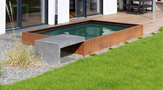 FBW Fertigbauwochner Musterhaus Rheinhausen Teich