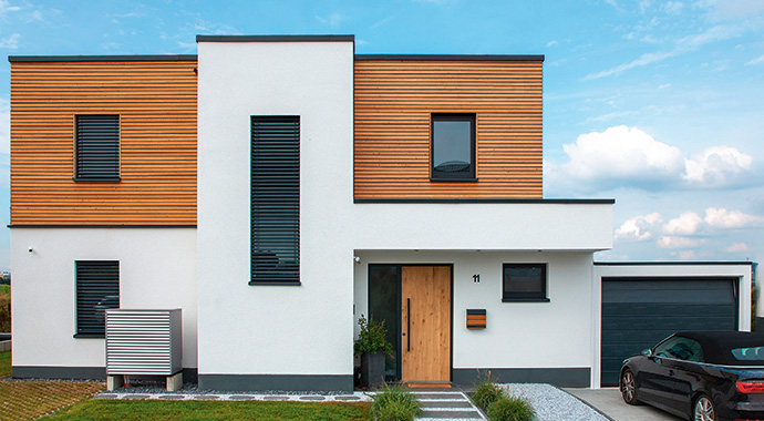 Außenansicht Modernes Bauhaus Mundt von MYMassivhaus