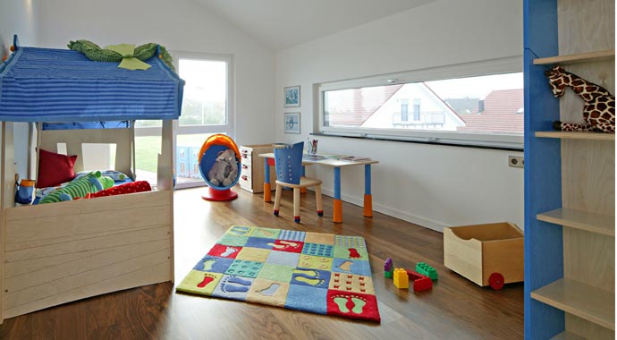 Fertighaus Weiss Musterhaus Plusenergiehaus Style Kinderzimmer
