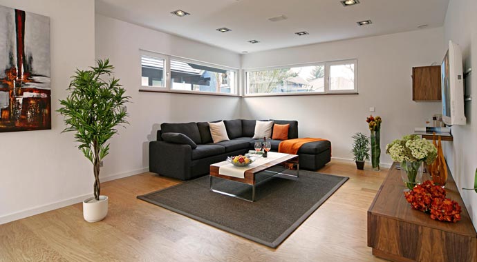 Fertighaus Weiss Plusenergiehaus Fellbach Emotion Wohnbereich