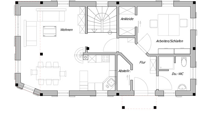 Vöma-Bio-Bau Haus Florenz Grundriss EG