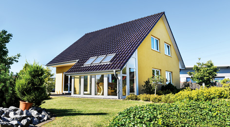 Helma Eigenheimbau Musterhaus Düsseldorf Außenansicht
