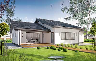 Dan-Wood House Musterhaus Brave individuell Außenansicht