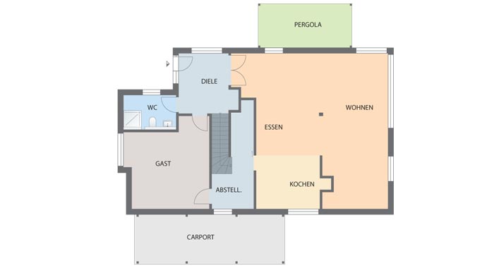 Stommel Haus Kundenhaus Maler Grundriss Erdgeschoss