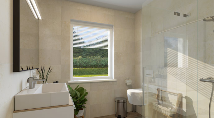 Badezimmer Chalet 122 edition von Favorit Massivhaus