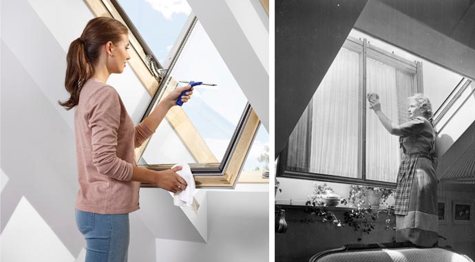 Mit der richtigen Technik Dachfenster putzen