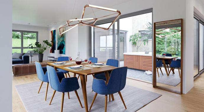 Essbereich ELK Bungalow 141 von ELK Fertighaus