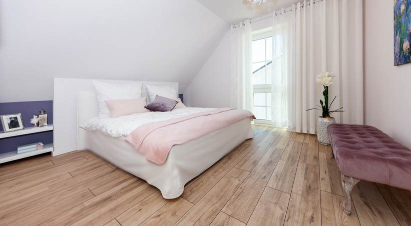 Helma Eigenheimbau Musterhaus bei Leipzig Schlafzimmer