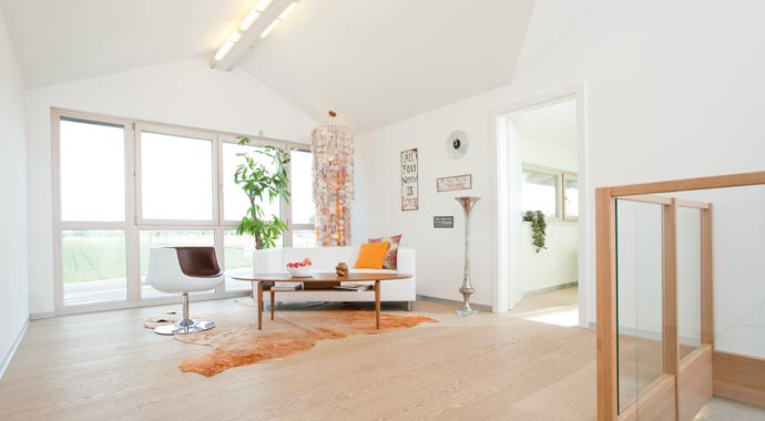 Griffner Fertighaus Musterhaus Linz Classic Wohnbereich