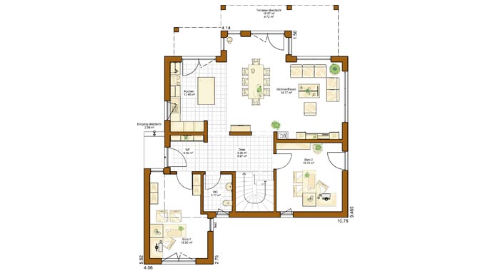 Rensch-Haus Musterhaus Montana Grundriss Erdgeschoss