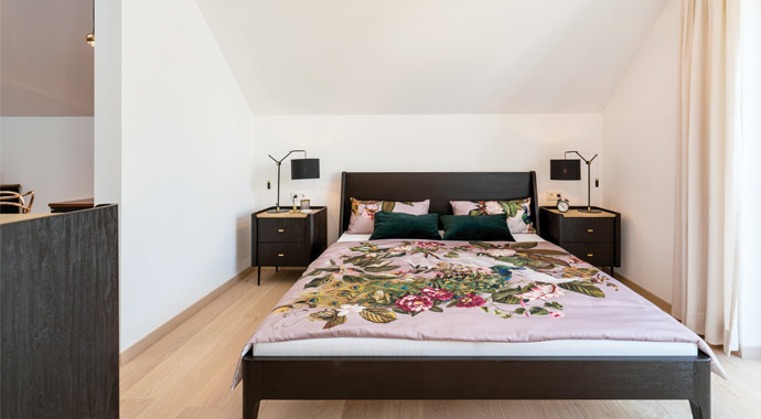 Schlafzimmer Musterhaus Klara von Regnauer Hausbau