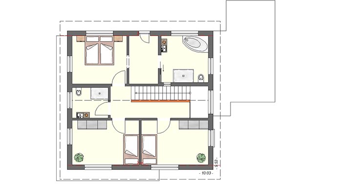 Grundriss Dachgeschoss Musterhaus Linea von Partner Haus