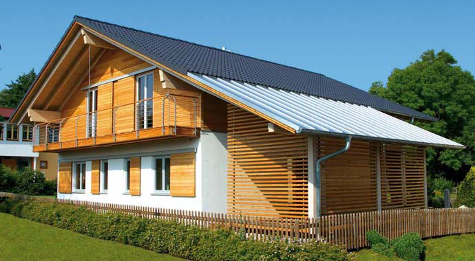 Sonnleitner Holzbauwerke Musterhaus Rosenheim Außenansicht