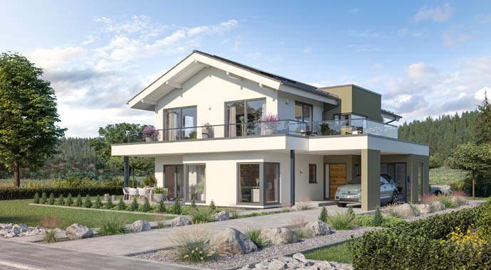 Außenansicht Musterhaus Schwarzwald von Schwabenhaus