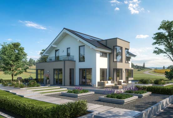 Außenansicht Musterhaus Dresden von Schwabenhaus