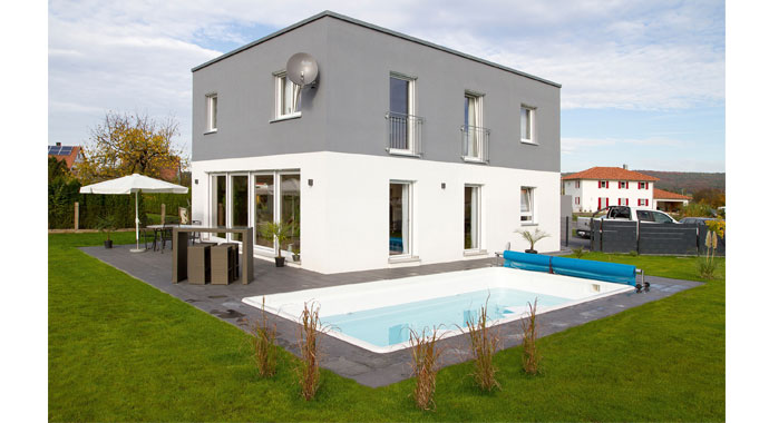 Außenansicht ICON Cube von Dennert Massivhaus