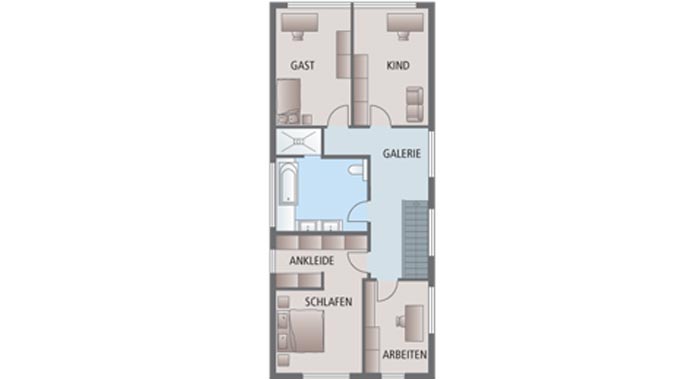 Meisterstück-Haus Generationenhaus Grundriss Dachgeschoss