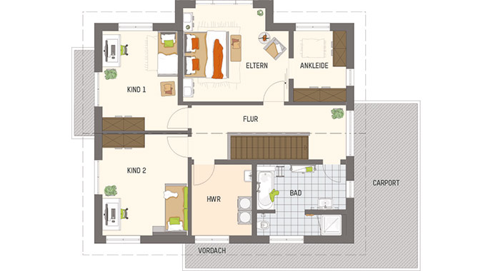 Grundriss Dachgeschoss Musterhaus SENTO 503 von FingerHaus