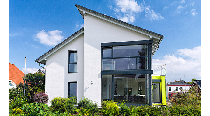 Büdenbender Hausbau Musterhaus Pascino Außenansicht