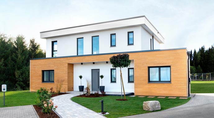 Außenansicht Musterhaus Vilago von Fingerhut Haus