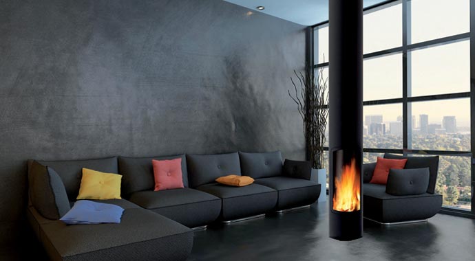 Freihängender Kamin Slimfocus von Focus.