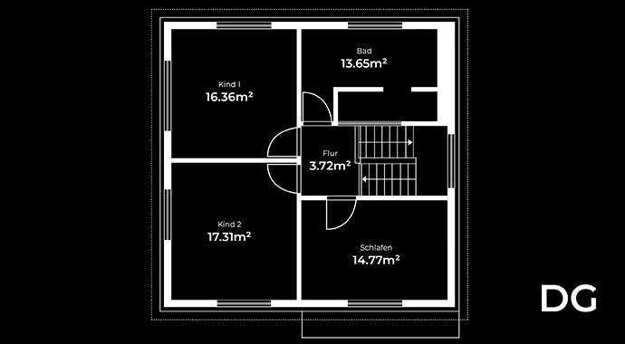 Grundriss Dachgeschoss Haus Veith von Fertighaus WEISS