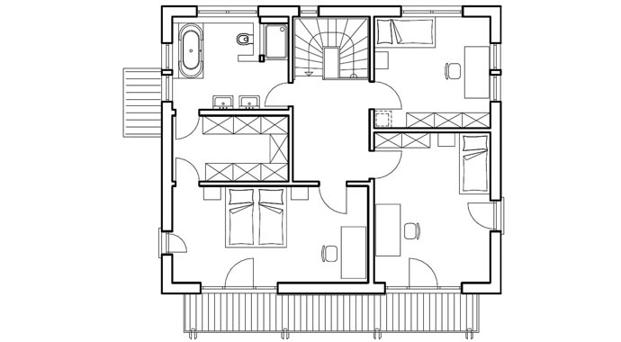 Haas Fertigbau Haas MH Falkenberg 168 Grundriss Obergeschoss