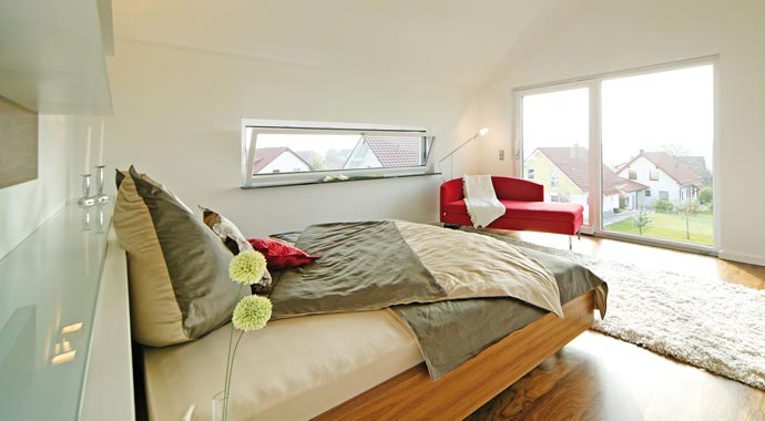Fertighaus Weiss Musterhaus Plusenergiehaus Style Schlafzimmer
