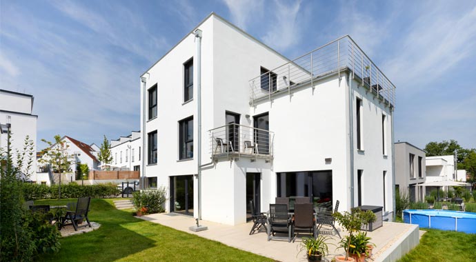 Außenansicht Kundenhaus Stadthaus U285 von Talbau-Haus