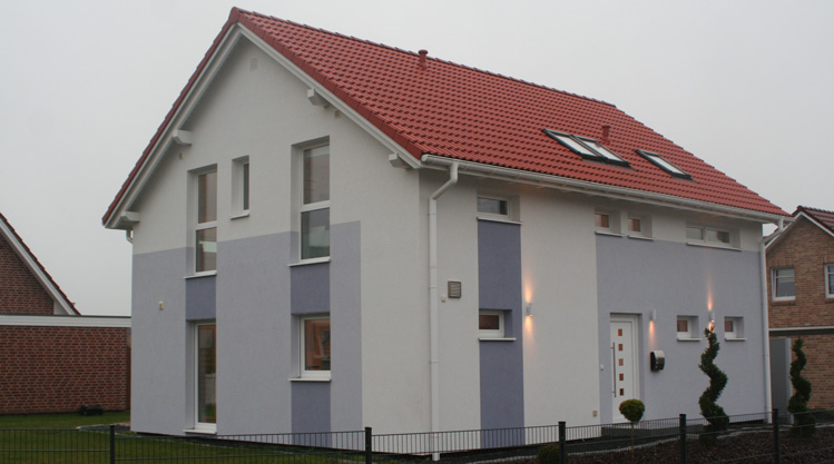 Dan-Wood House Musterhaus Point 150A Außenansicht