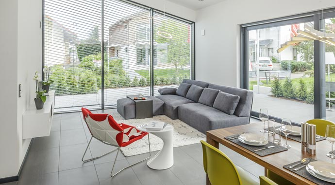 Luxhaus Open Musterhaus Fellbach Wohnbereich
