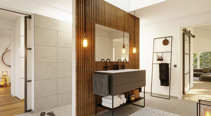 Badezimmer Musterhaus Schwarzwald von Schwabenhaus