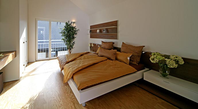 Fertighaus Weiss Plusenergiehaus Fellbach Emotion Schlafzimmer