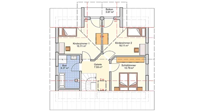 Grundriss Dachgeschoss Musterhaus Neunkhausen von Fingerhut Haus