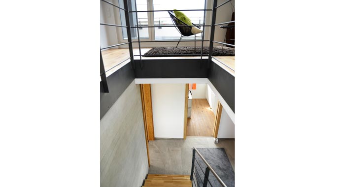 FBW Fertigbauwochner Musterhaus Rheinhausen Treppenaufgang