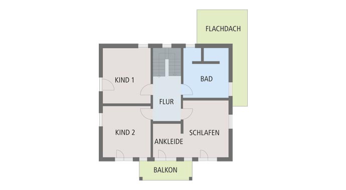 Grundriss Obergeschoss Musterhaus Montana von RENSCH-HAUS