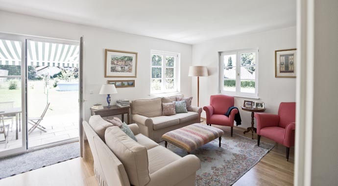 Isartaler Holzhaus Starnberger See Wohnbereich