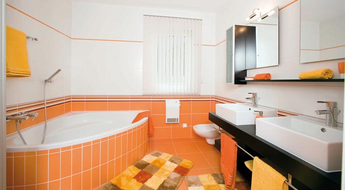 Elk Fertighaus Musterhaus Bungalow 113 Bad