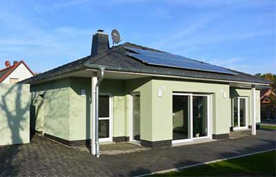 Town & Country Haus Musterhaus Bungalow 128 Außenansicht