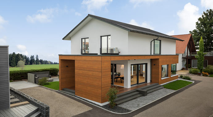 Außenansicht Musterhaus Fellbach von Bittermann & Weiss