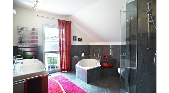 Rensch-Haus Musterhaus Korfu Badezimmer