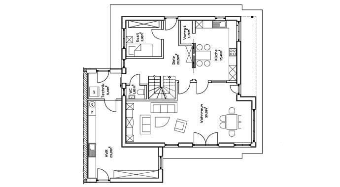 Stommel Haus Arve Grundriss Erdgeschoss