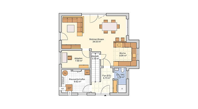 Grundriss Erdgeschoss Kundenhaus Seko von Fingerhut Haus